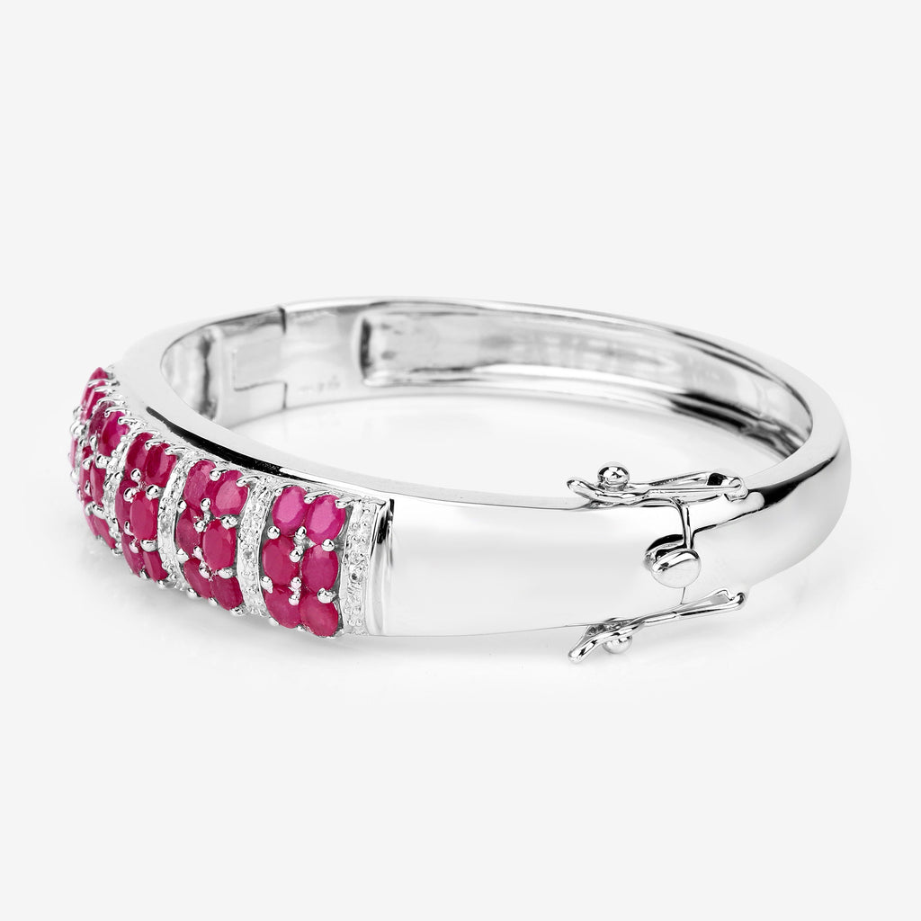 Ruby Bracelet With White Topaz 6.62 Carats Sterling Silver