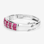 Ruby Bracelet With White Topaz 6.62 Carats Sterling Silver