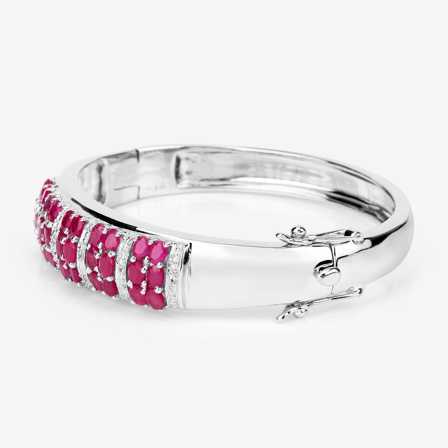 Ruby Bracelet With White Topaz 6.62 Carats Sterling Silver