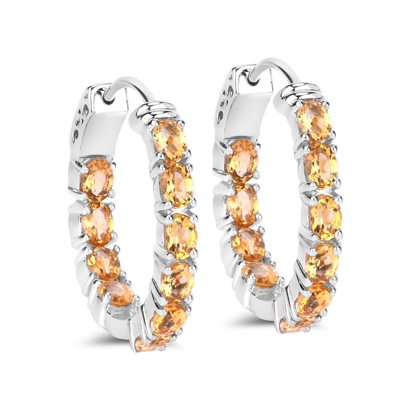 Citrine Earrings 3.18 Carats Sterling Silver
