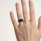 Blue Diamond Ring 0.8 Carats Sterling Silver