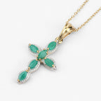 Emerald Pendant 0.82 Carats Gold Plated Silver