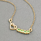 Peridot Heart Necklace 0.26 Carats Gold Plated Silver