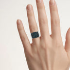 Blue Diamond Ring 0.78 Carats Sterling Silver