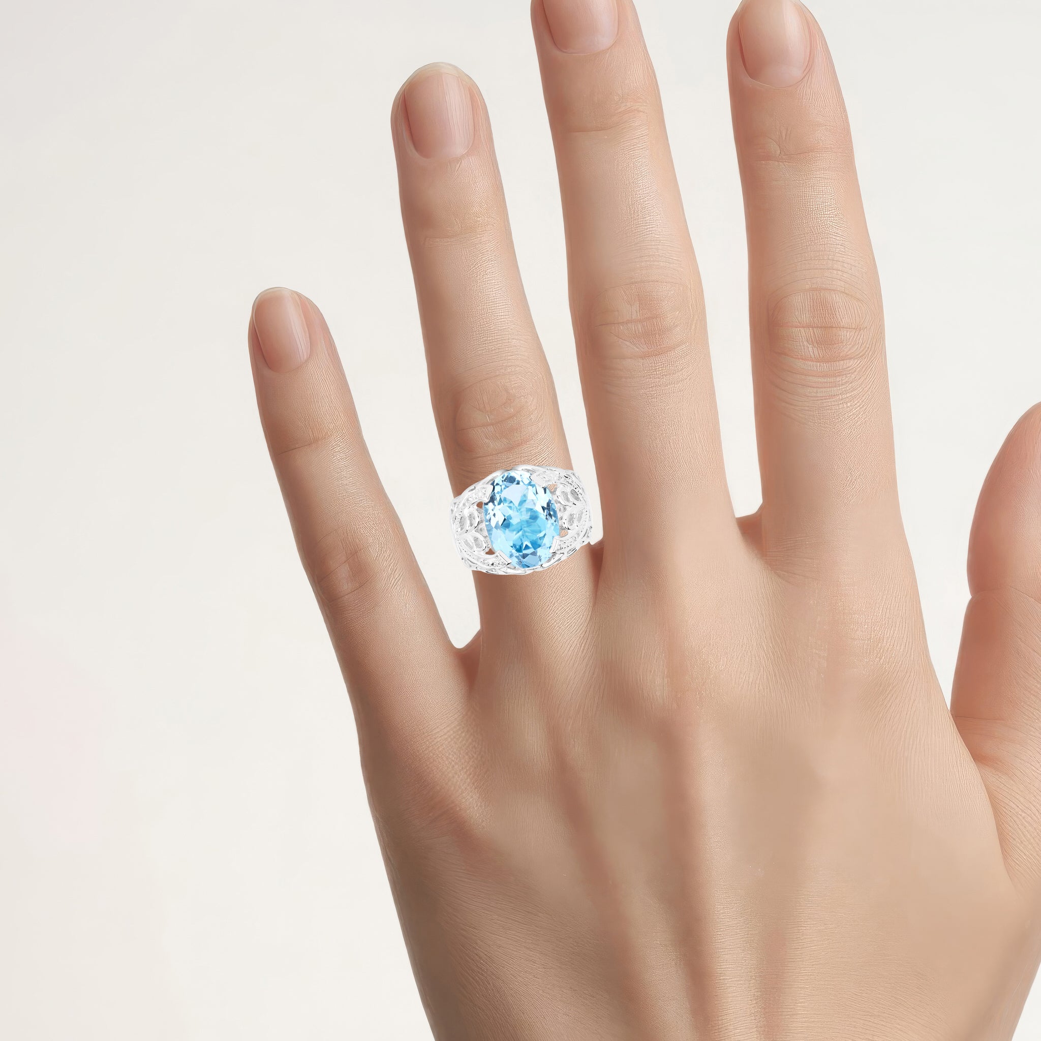 Multicolor Topaz Ring 11.2 Carats Sterling Silver