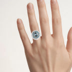 London Blue Topaz Ring 5.94 Carats Sterling Silver