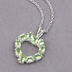 Peridot Heart Pendant 1.68 Carats Sterling Silver