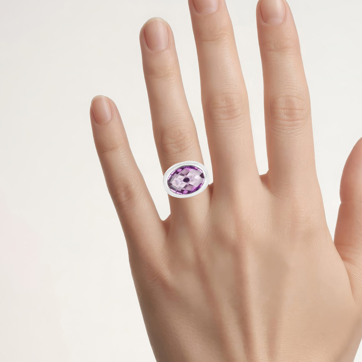 Amethyst Ring 8.24 Carats Sterling Silver