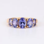 Natural Tanzanite Ring 2.04 Carats 9K Yellow Gold