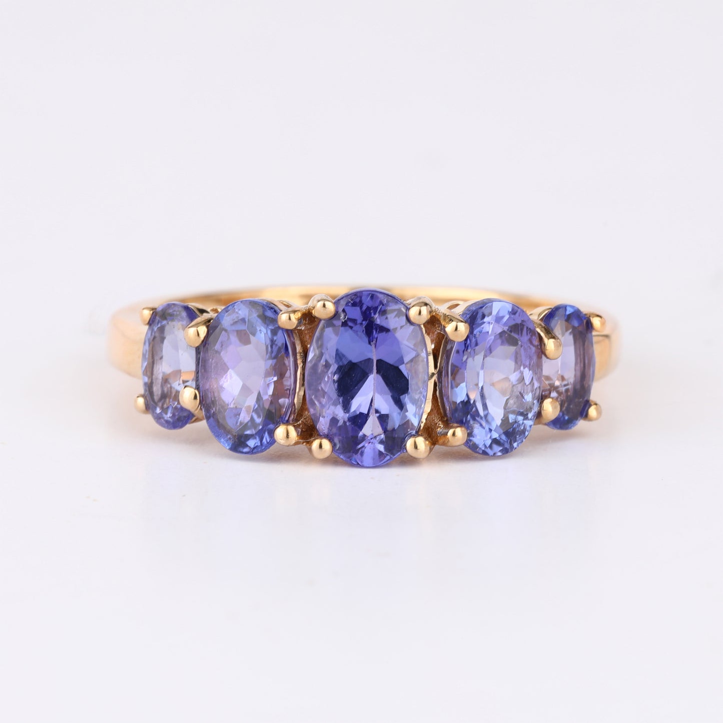 Natural Tanzanite Ring 2.04 Carats 9K Yellow Gold