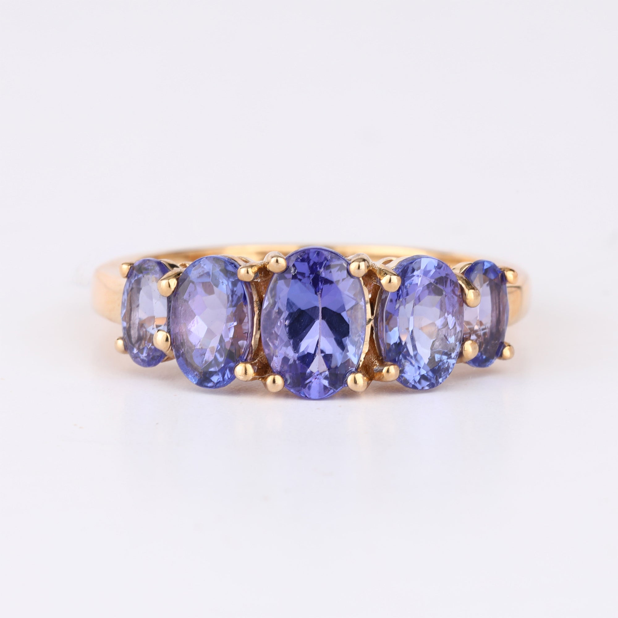 Natural Tanzanite Ring 2.04 Carats 9K Yellow Gold