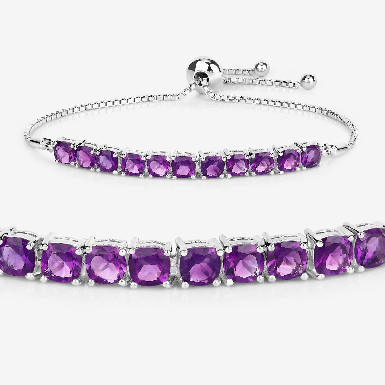 Amethyst Bracelet 6.04 Carats Sterling Silver