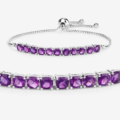 Amethyst Bracelet 6.04 Carats Sterling Silver