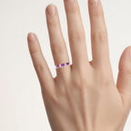 Ruby Ring With Diamonds 0.7 Carats 14K White Gold