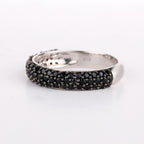 Natural Black Spinel Band Ring 1.34 Carats Sterling Silver