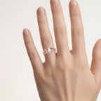 Morganite Ring With White Topaz 1.34 Carats Gold Plated Silver