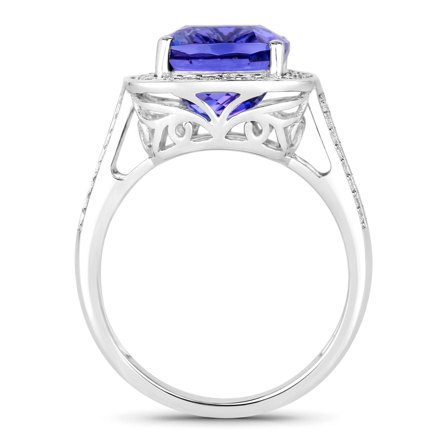 Tanzanite Ring Diamonds 5.58 Carats 14K White Gold