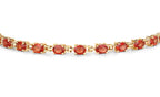 Natural Orange Sapphire Bracelet 6.98 Carats 14K Yellow Gold