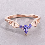 Tanzanite Bat Ring 0.26 Carats Gold Plated Silver