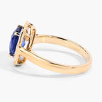 Blue Sapphire Ring With Diamonds 2.38 Carats 18K Yellow Gold