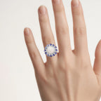 Opal Ring With Tanzanite 4.2 Carats Sterling Silver