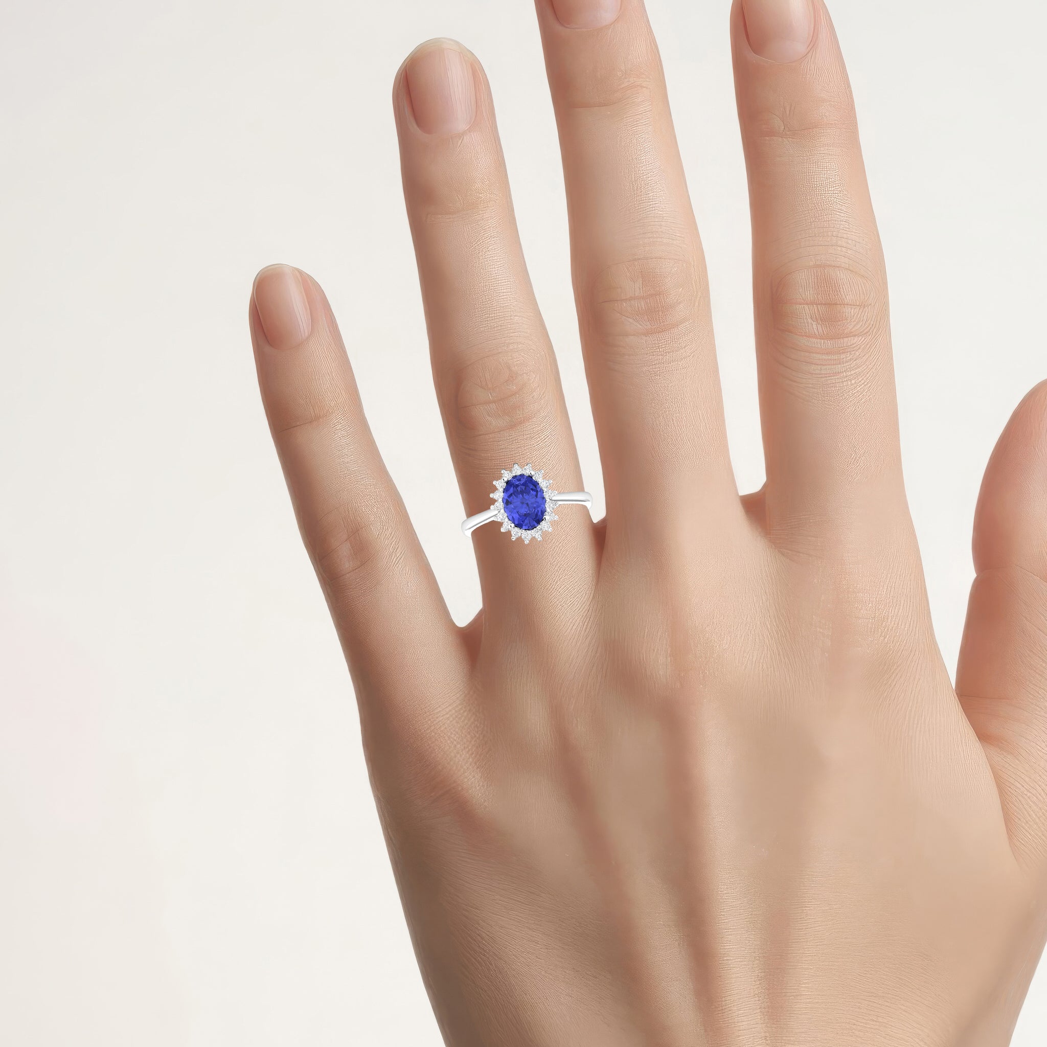 Tanzanite Ring With Diamonds 1.88 Carats 14K White Gold