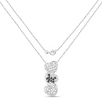 White Diamond Pendant With Black Diamonds 0.42 Carats Sterling Silver