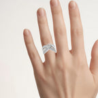 Diamond Ring 0.54 Carats Sterling Silver