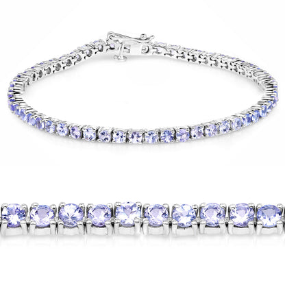 Tanzanite Tennis Bracelet 5.2 Carats Sterling Silver