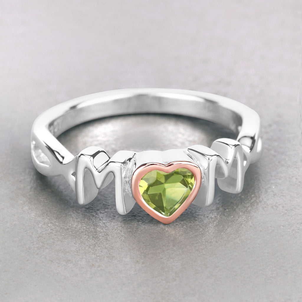 Peridot Mom Ring 0.42 Carats Sterling Silver