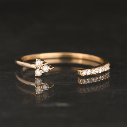 Diamond Arrow Ring 0.07 Carats 9K Yellow Gold