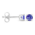 Tanzanite Stud Earrings 0.44 Carats Sterling Silver