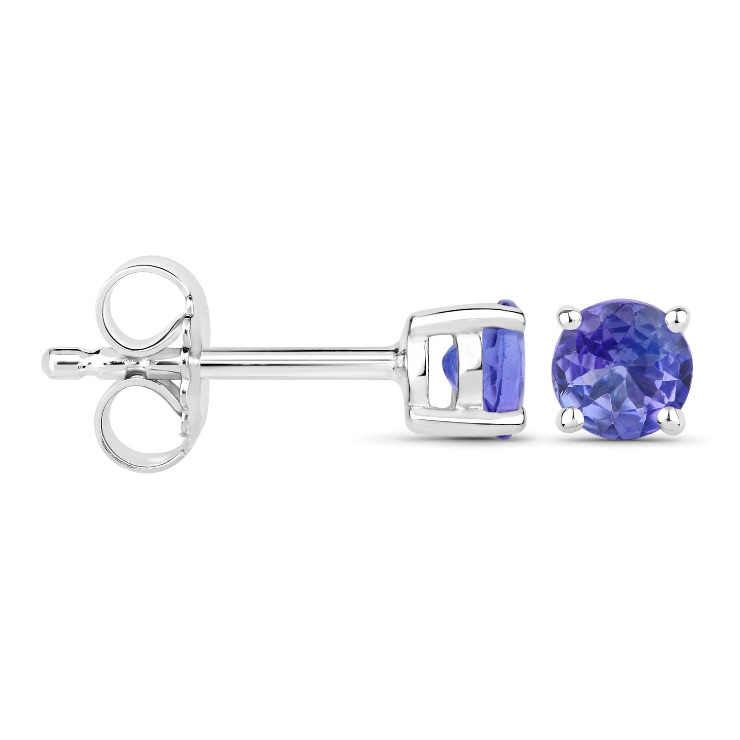 Tanzanite Stud Earrings 0.44 Carats Sterling Silver