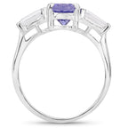 Tanzanite Ring With White Topaz 1.96 Carats Sterling Silver