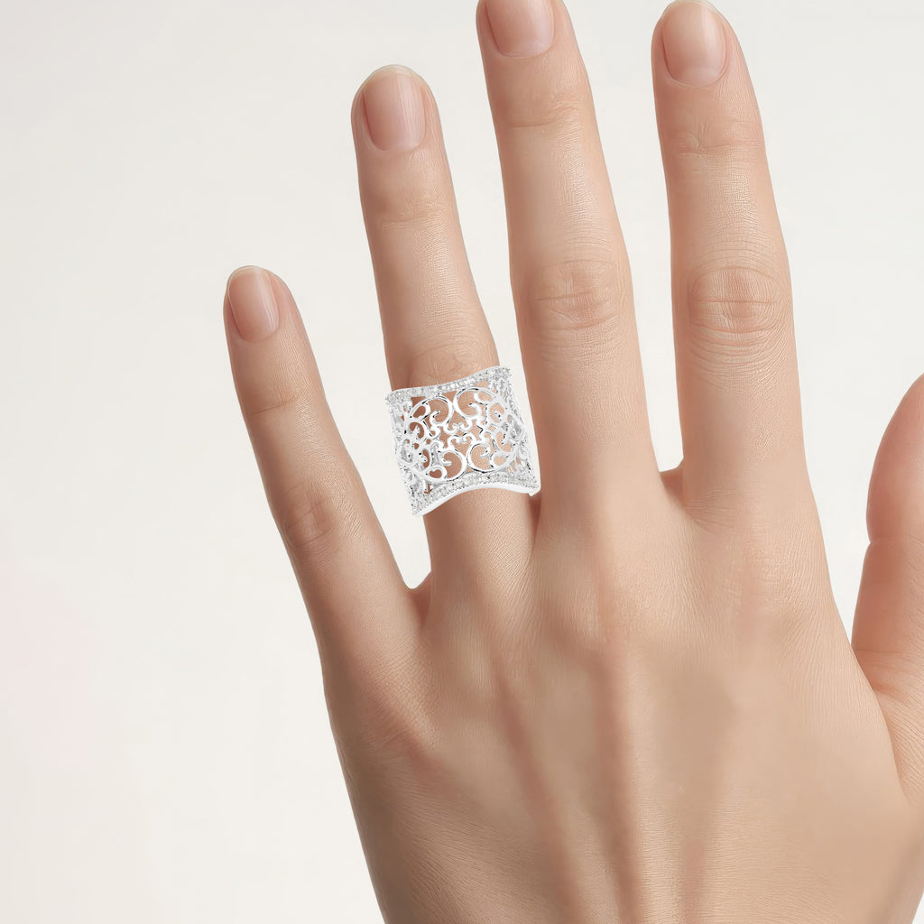 Diamond Ring 0.24 Carats Sterling Silver