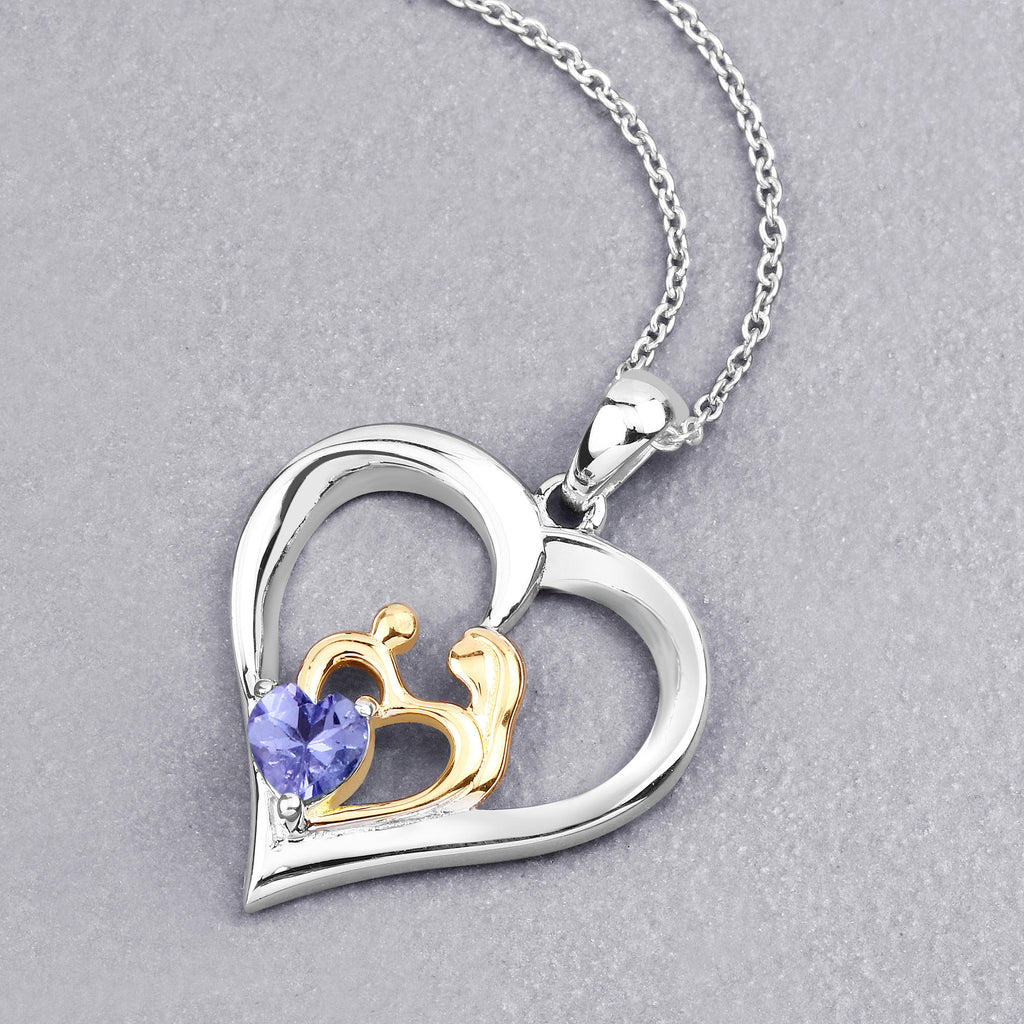 Tanzanite Mom Pendant 0.44 Carats Sterling Silver
