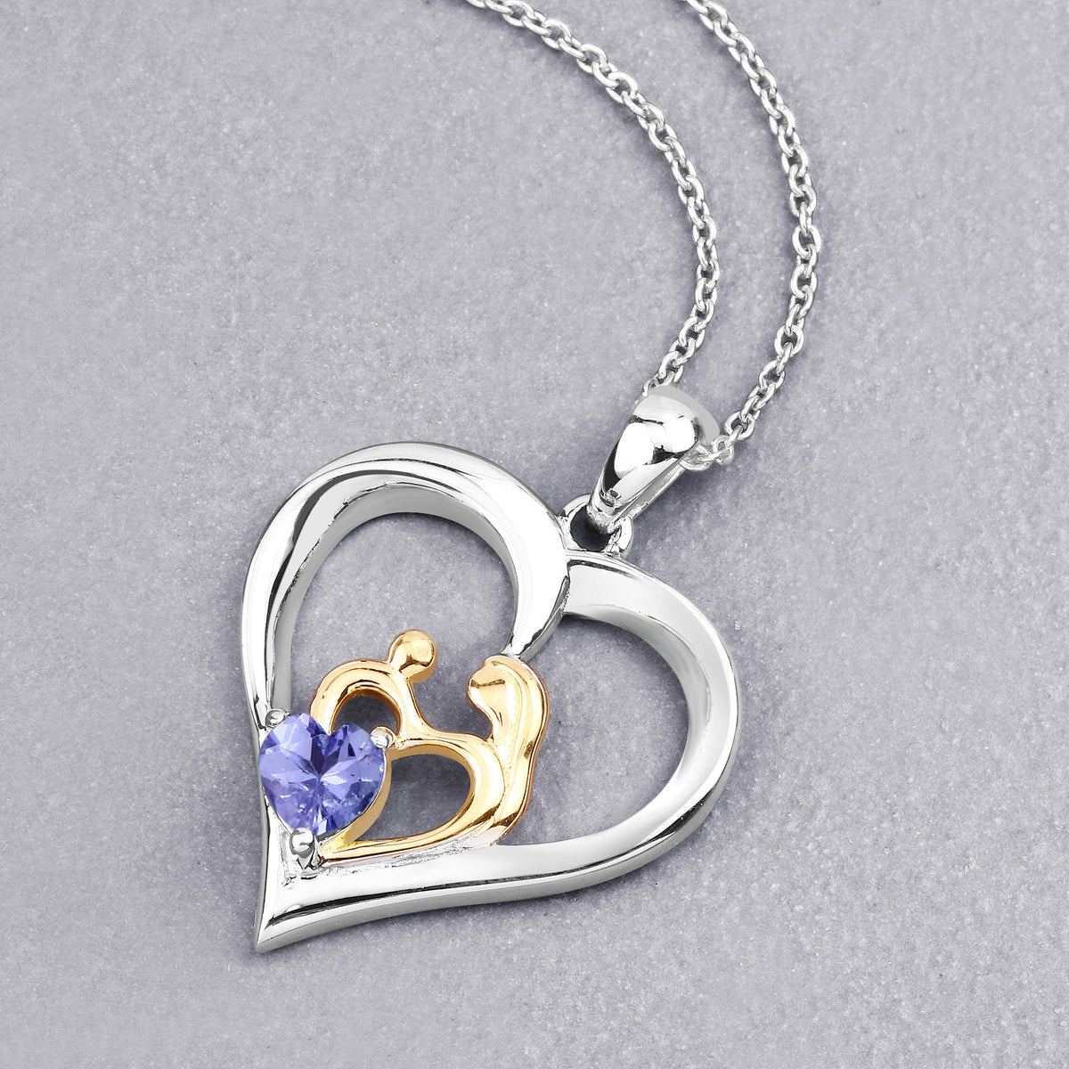 Tanzanite Mom Pendant 0.44 Carats Sterling Silver