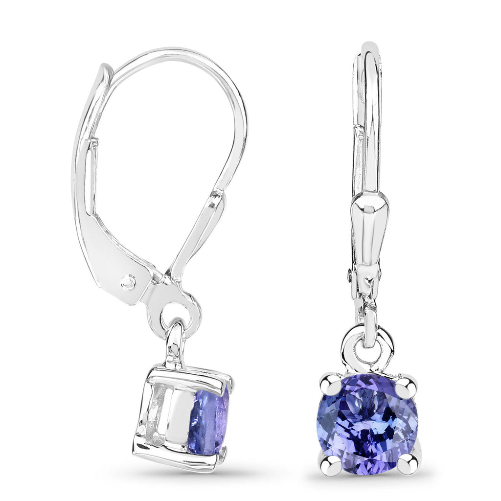Tanzanite Earrings 0.92 Carats Sterling Silver