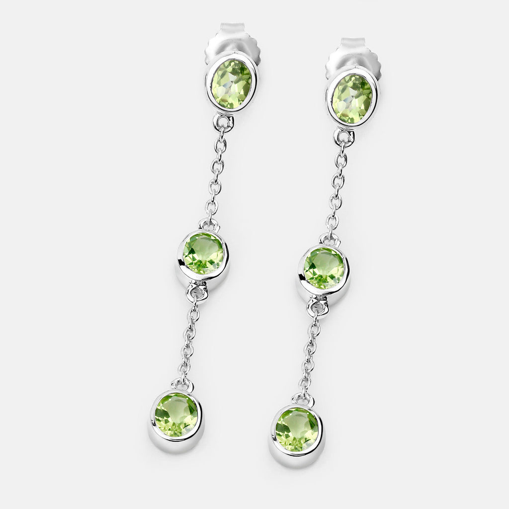 Peridot Earrings 2.08 Carats Sterling Silver