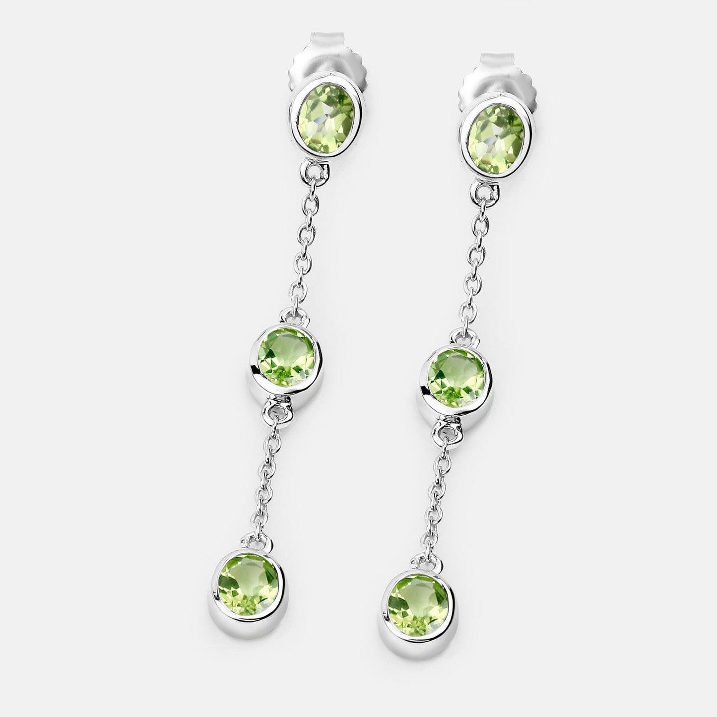 Peridot Earrings 2.08 Carats Sterling Silver