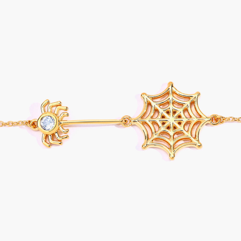 Blue Topaz Spider Bracelet 0.1 Carats Gold Plated Silver