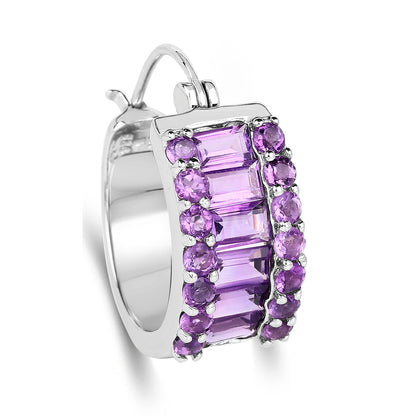 Amethyst Earrings 5.52 Carats Sterling Silver