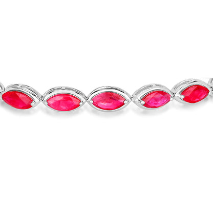Ruby Bracelet 8.98 Carats 14K White Gold