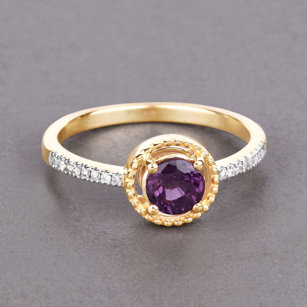 Ruby Ring With Diamonds 0.9 Carats 14K Yellow Gold