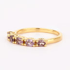 Color Change Garnet Ring 1 Carat Gold Plated Silver
