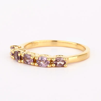 Color Change Garnet Ring 1 Carat Gold Plated Silver