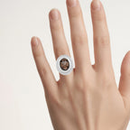 Smoky Quartz Ring 7.88 Carats Sterling Silver