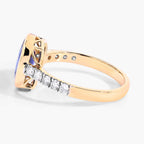 Blue Sapphire Ring With Diamonds 2.92 Carats 18K Yellow Gold