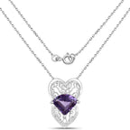 Amethyst Heart Pendant 7.78 Carats Sterling Silver