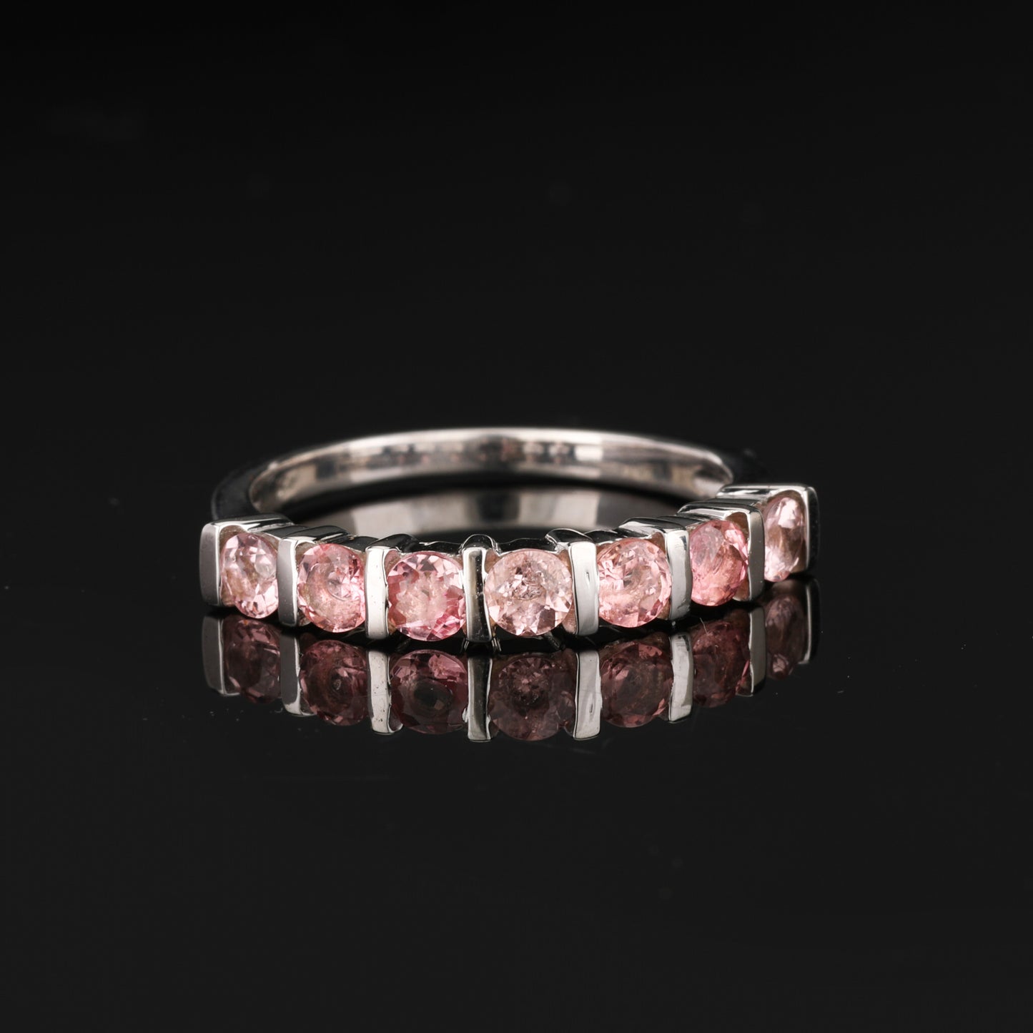 Natural Pink Tourmaline Ring 1.26 Carats Sterling Silver